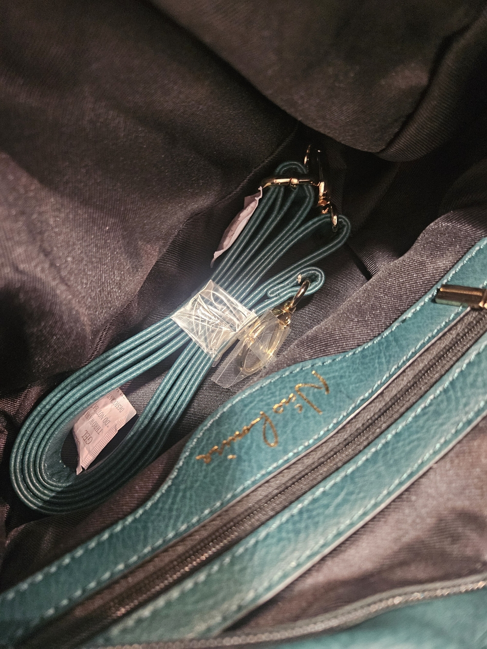 Nico Louise Genuine Suede Woven Detail Top-Handle Bag – Emerald Green - Picture 9 of 10